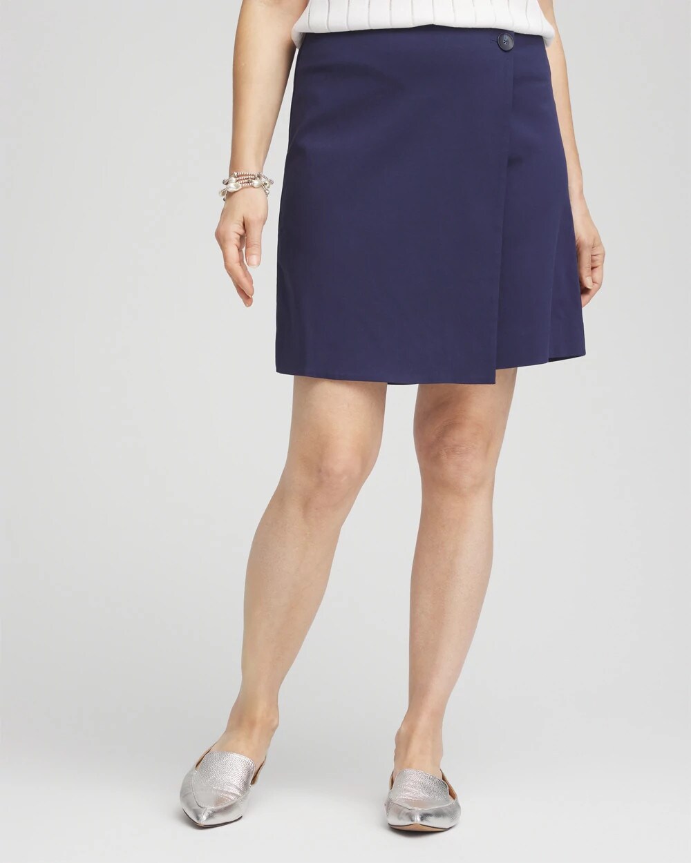 Brigitte™ Pull-On Asymmetrical Wrap Skort | Chico's